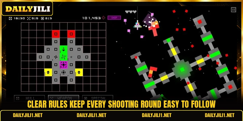 Clear rules keep every shooting round easy to follow