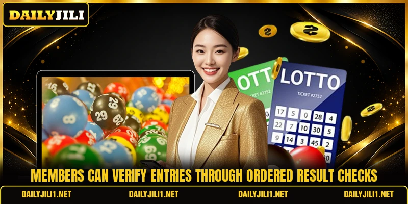Members can verify entries through ordered result checks