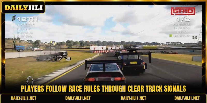 Players follow race rules through clear track signals
