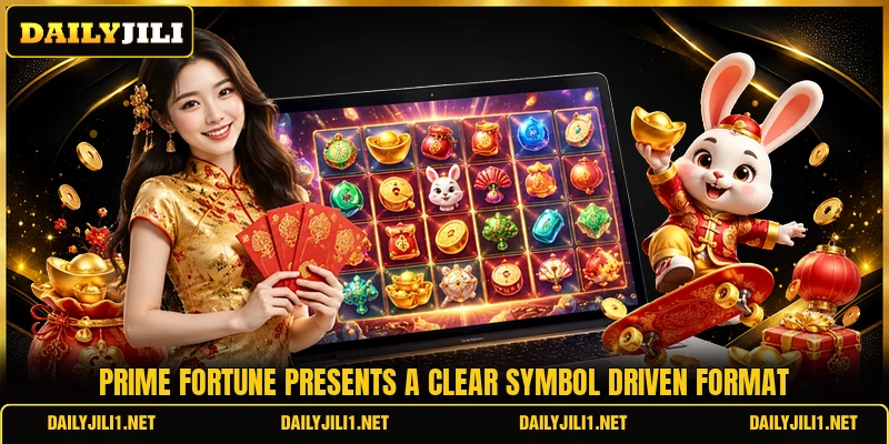 Prime Fortune presents a clear symbol driven format