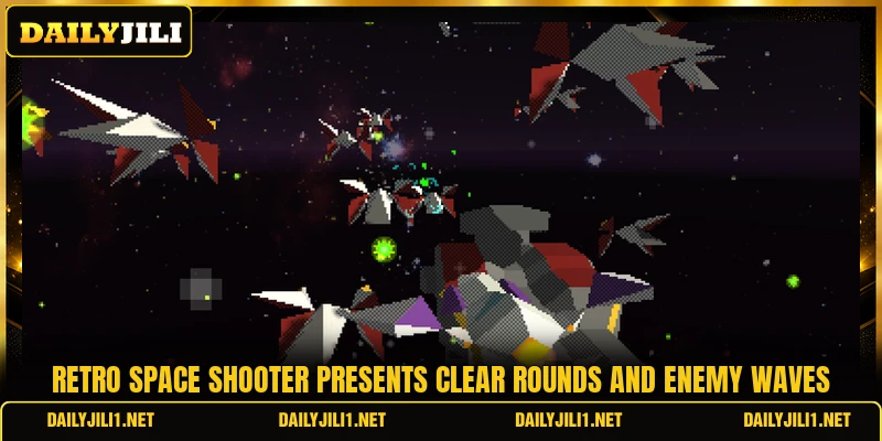 Retro Space Shooter presents clear rounds and enemy waves