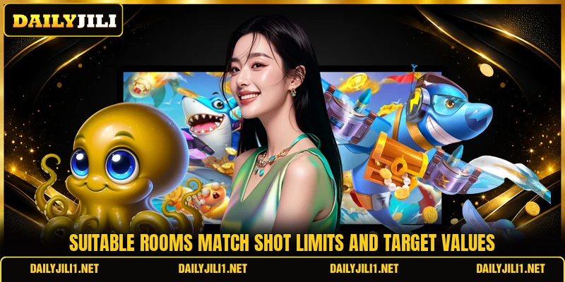 Suitable rooms match shot limits and target values