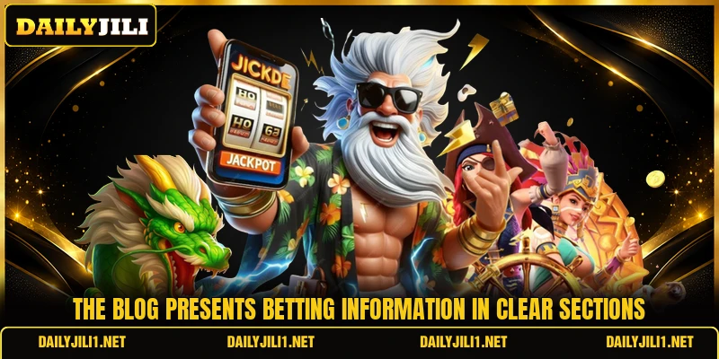 The blog presents betting information in clear sections